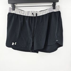 Under armour shorts black sports athletic gym workout running medium